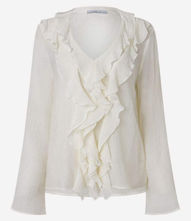 Blusa Texturizada en Viscosa con Volado de Escote 6