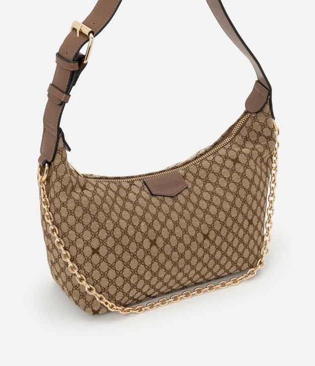 Bolsillo Baguette Pequena con Estampado Geométrico con Asa de Cadena 1