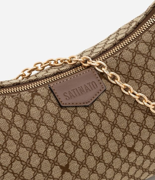 Bolsillo Baguette Pequena con Estampado Geométrico con Asa de Cadena 4