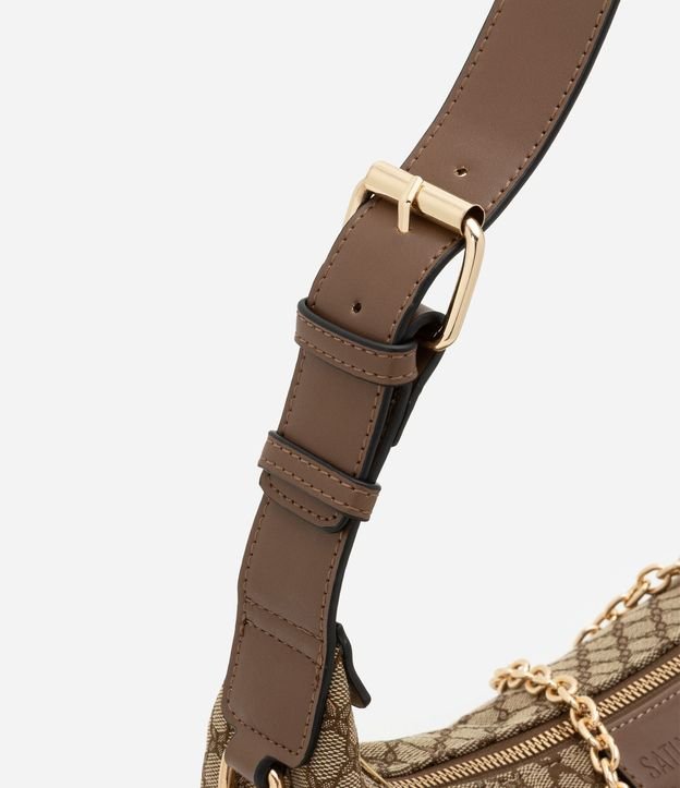 Bolsillo Baguette Pequena con Estampado Geométrico con Asa de Cadena 5
