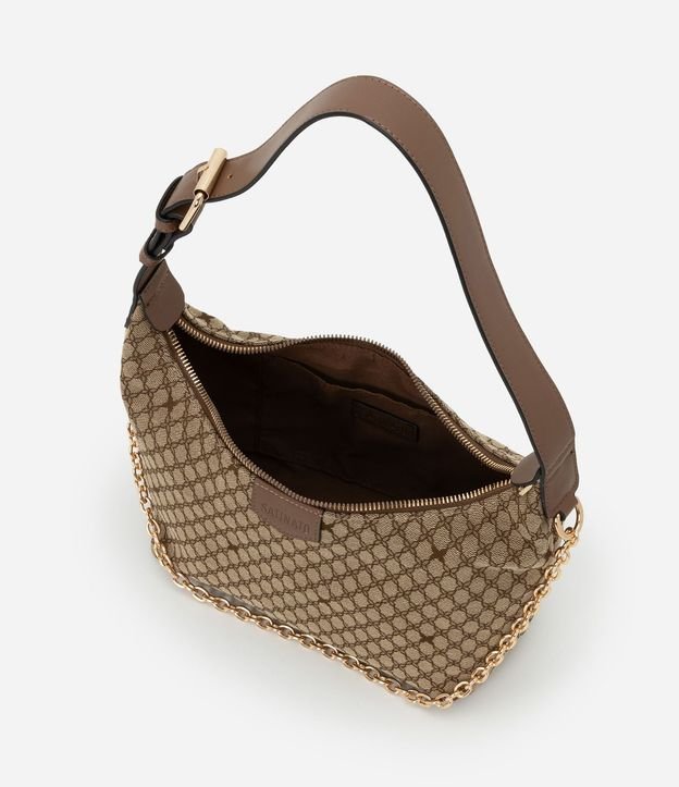 Bolsillo Baguette Pequena con Estampado Geométrico con Asa de Cadena 6