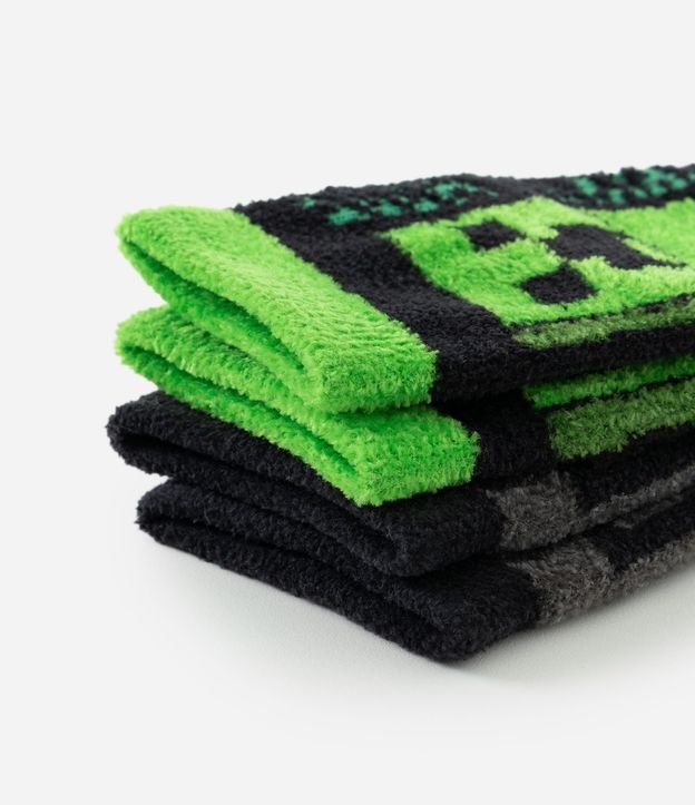 Kit 02 Medias Infantil con Estampado Minecraft – Talle 23 a 38 4