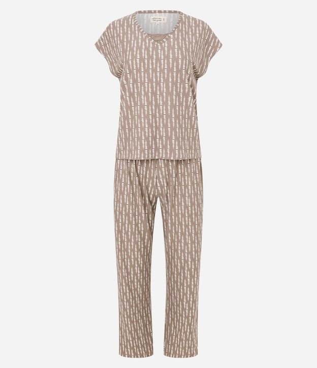 Pijama Largo Peach Touch con Encaje en el Cuello
