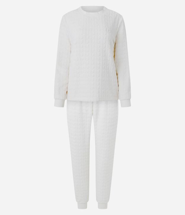 Pijama Largo en Fleece con Textura