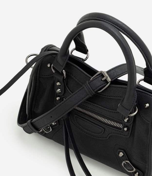 Bolsa Pequeña Satchel con Detalles Metálicos 5