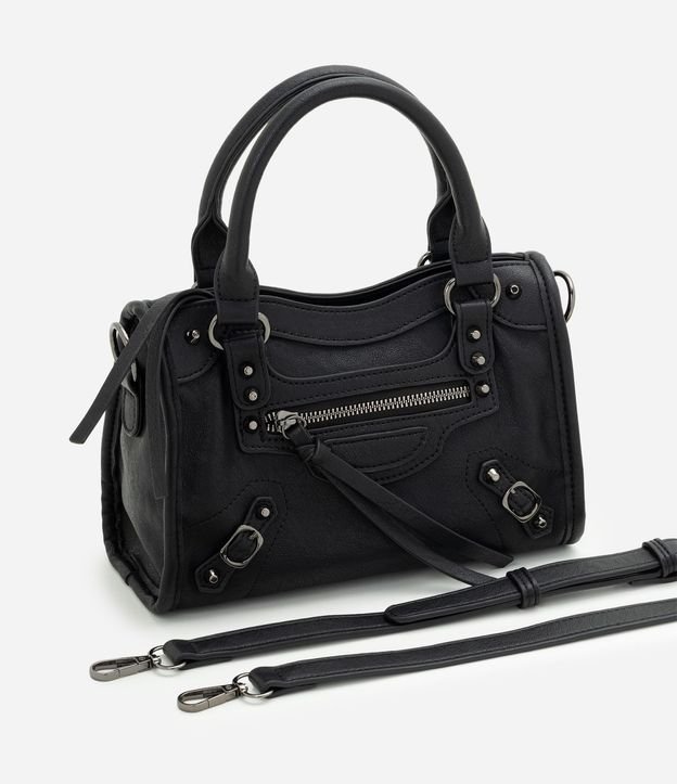 Bolsa Pequeña Satchel con Detalles Metálicos 7