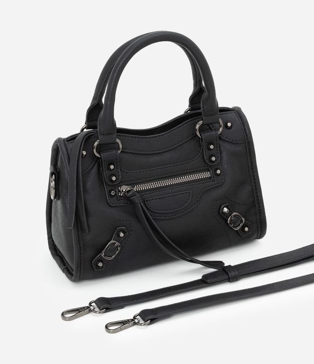 Bolsa Pequeña Satchel con Detalles Metálicos 9