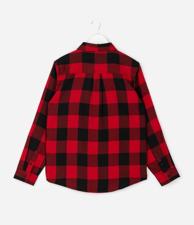 Camisa Infantil en Franela con Estampado de Cuadros – Talle 7 a 14 años 2