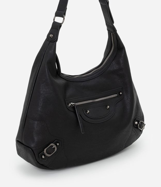 Cartera Grande Hobo con Detalles de Hebilla