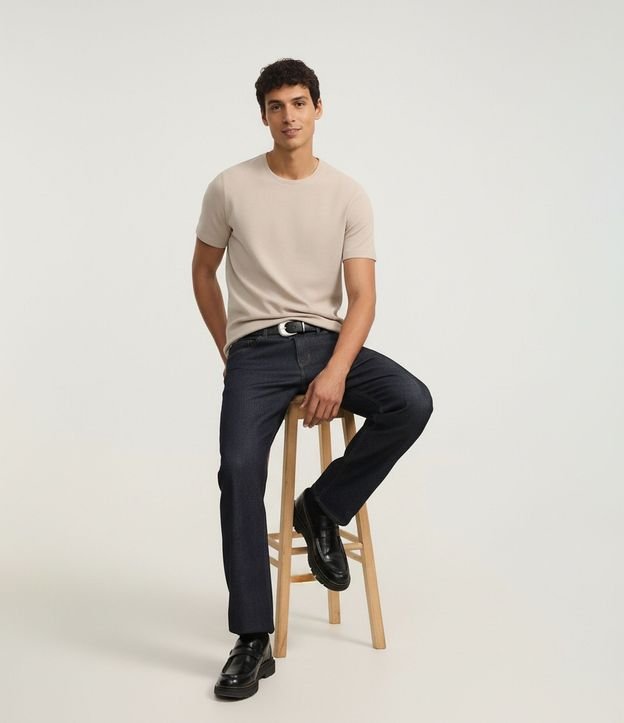 Remera Slim en Algodón Acanalada