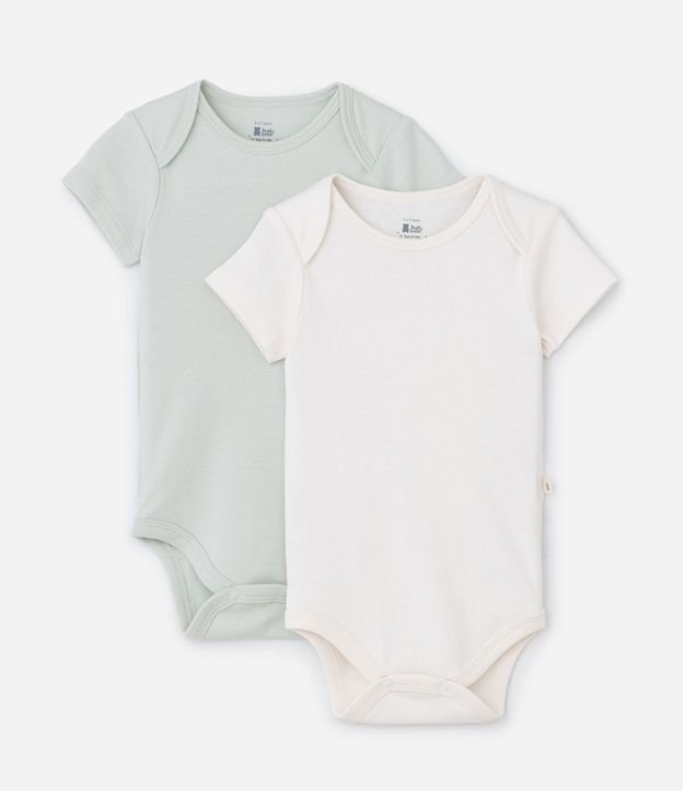 Kit 02 Bodies Infantiles en Suedine Básicos - Talle RN a 12 meses