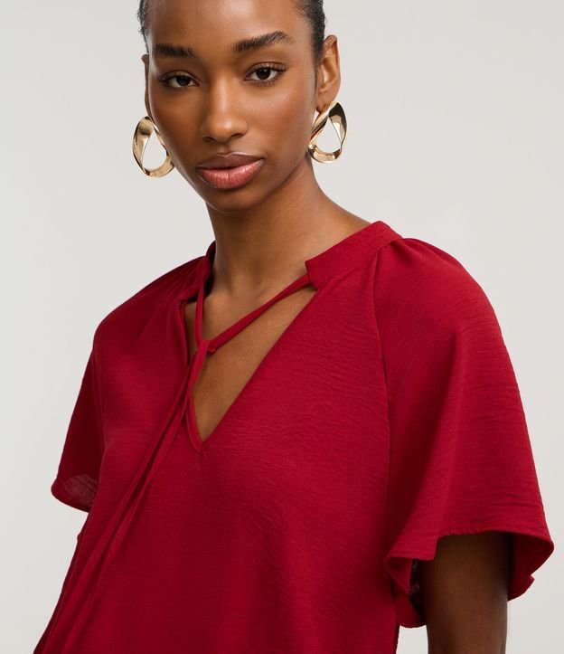 Blusa en Airflow con Lazo en el Cuello y Manga Godê 3