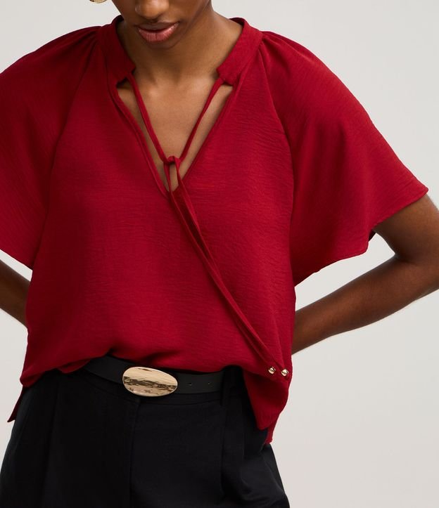 Blusa en Airflow con Lazo en el Cuello y Manga Godê 4