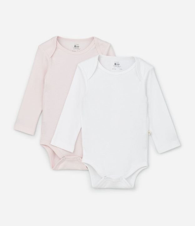 Kit 02 Bodies Infantiles en Suedine Básicos - Talle RN a 12 Meses