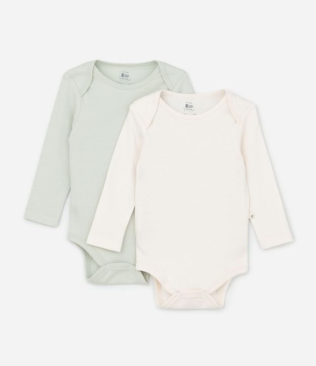 Kit 02 Bodies Infantiles en Suedine Básicos - Talle RN a 12 Meses 2