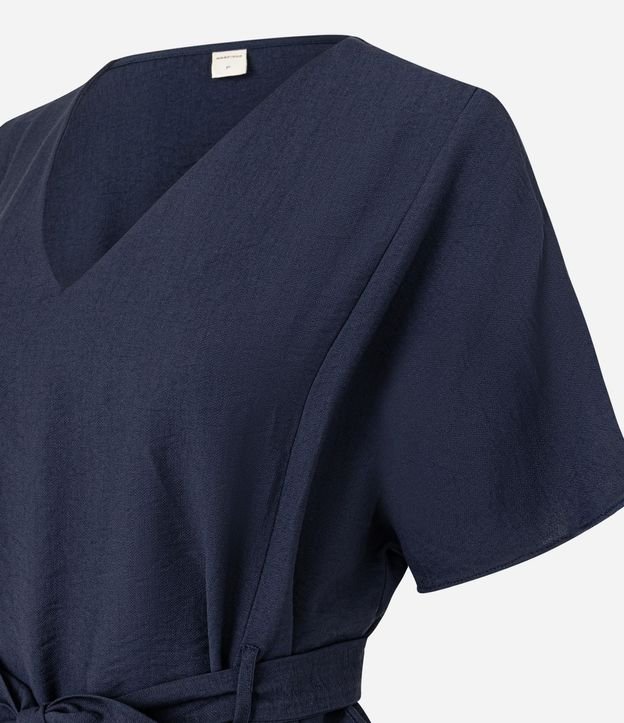 Blusa en Crepé con Escote V y Lazo en la Cintura 6