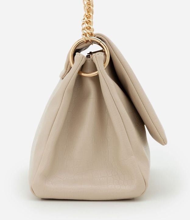 Cartera Shoulder Grande con Correa de Cadena y Metales en Light Gold 2