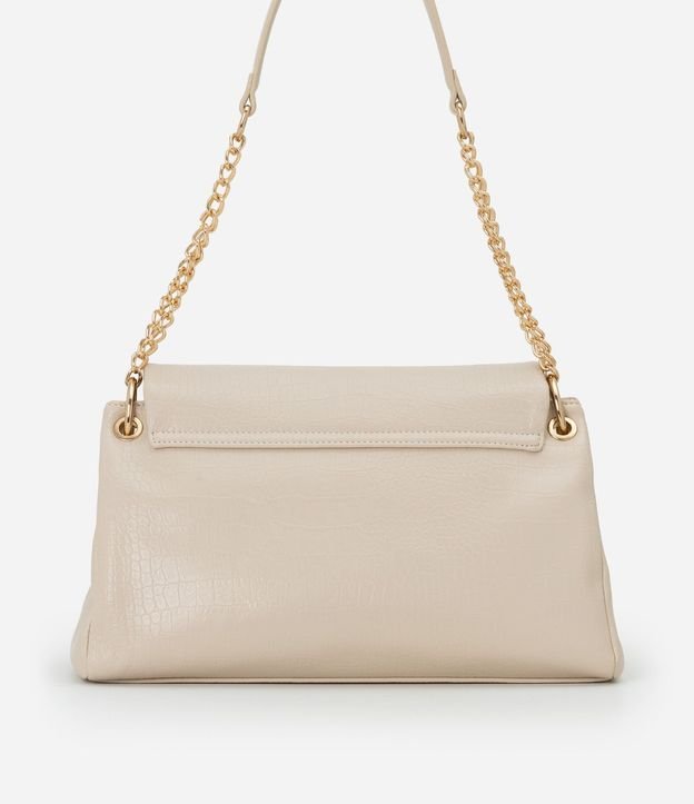Cartera Shoulder Grande con Correa de Cadena y Metales en Light Gold 3