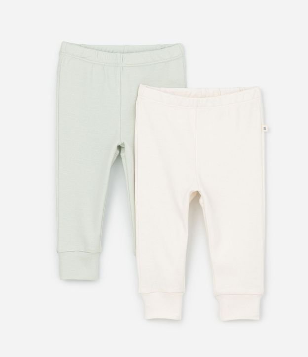 Kit 02 Pantalones Infantil con Puño Largo- Talle RN a 12 meses 2