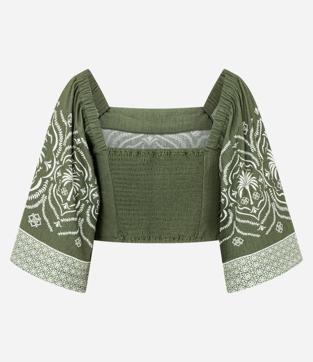 Blusa en Piquet con Manga Evasê y Estampa Arabesco 7