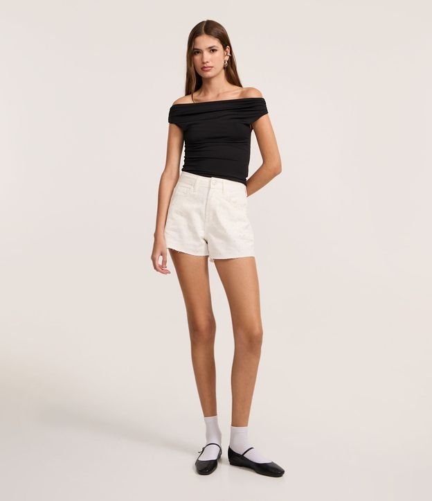 Short Mom en Sarga con Brillos