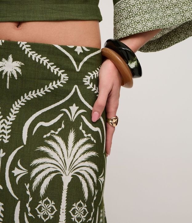 Pollera New Midi en Piquet con Estampado Arabesco Tropical 5