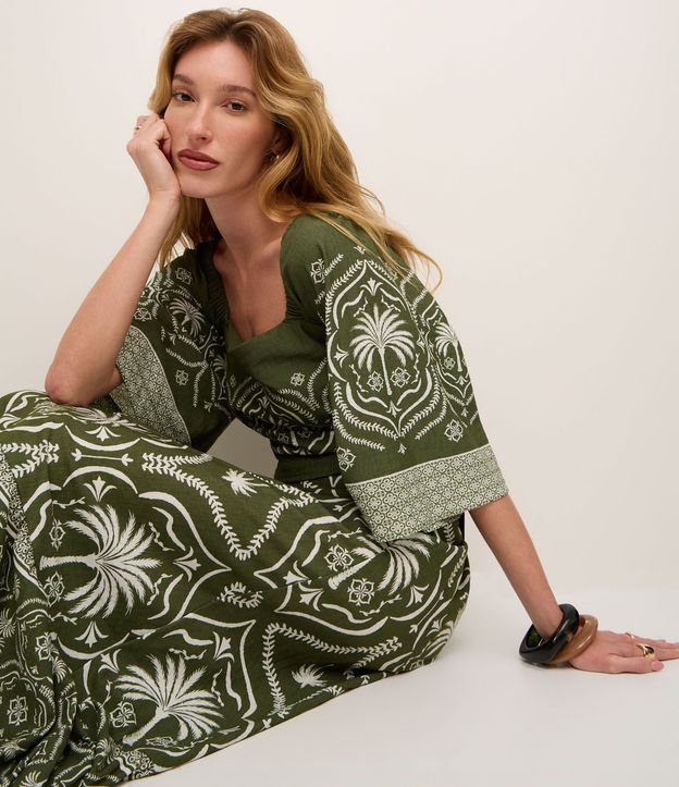 Pollera New Midi en Piquet con Estampado Arabesco Tropical 6