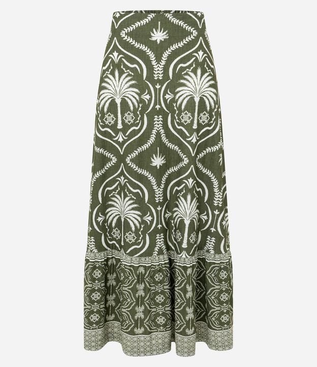 Pollera New Midi en Piquet con Estampado Arabesco Tropical 8