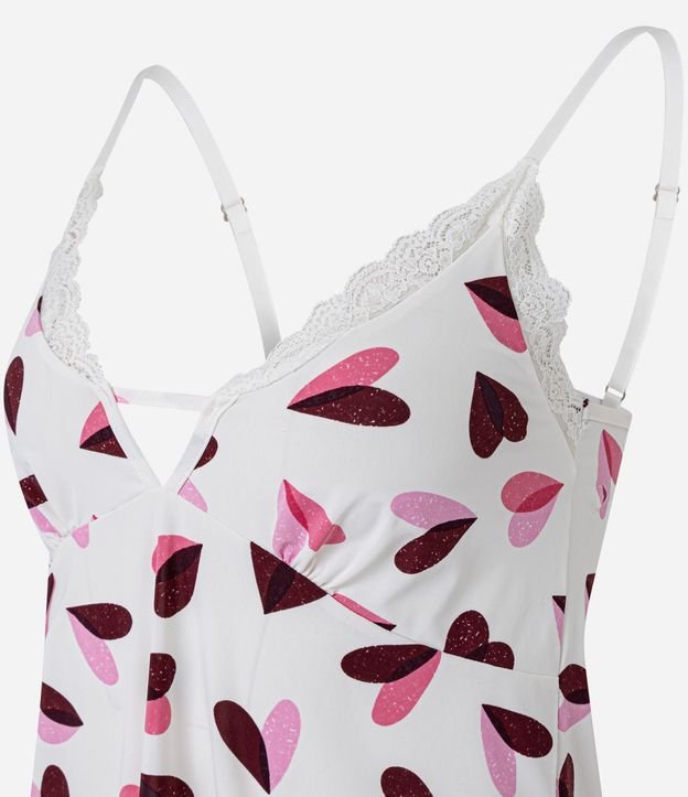 Pijama Short Doll en Microfibra con Breteles Finos y Estampa de Corazón 5