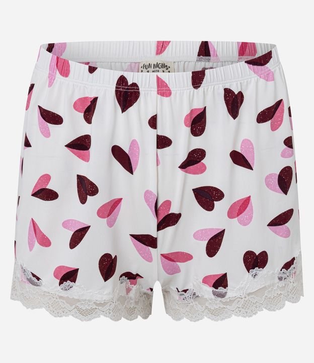 Pijama Short Doll en Microfibra con Breteles Finos y Estampa de Corazón 7