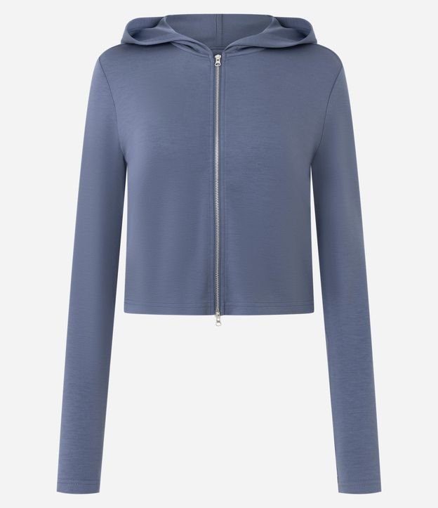 Campera en Modal con Capucha y Cierre en Cremallera 6