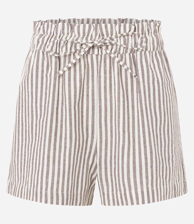 Short Runner Cintura Alta en Cotton con Rayas Verticales