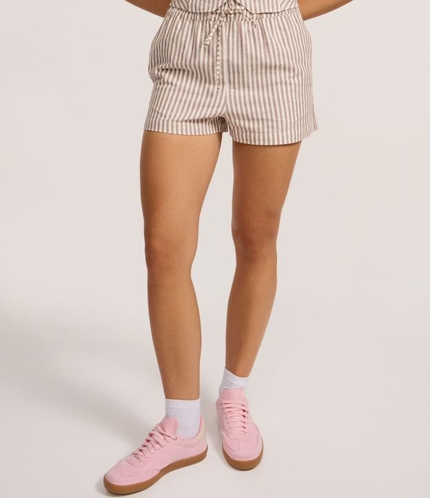 Short Runner Cintura Alta en Cotton con Rayas Verticales 3
