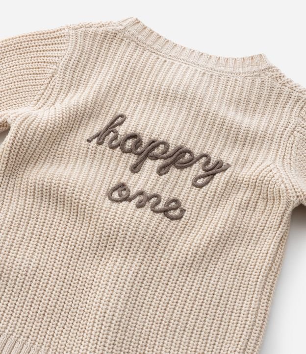 Cardigan Infantil en Punto con Bordado en la Espalda – Talle 0 a 18 Meses 6