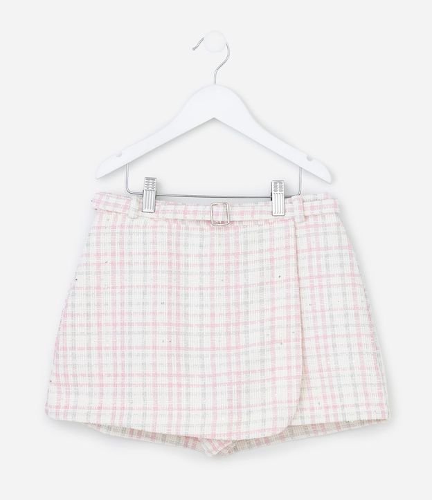Short Pollera Infantil en Tweed con Cinturón Traspasado – Talle 5 a 14 años 3