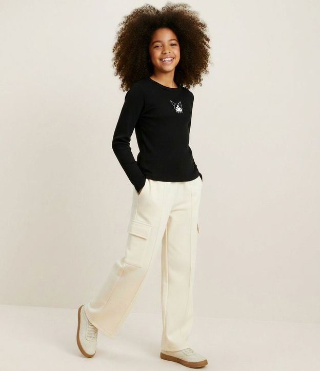 Pantalón Infantil Wide Leg en Algodón con Bolsillos Cargo – Talle 5 a 16 años 1