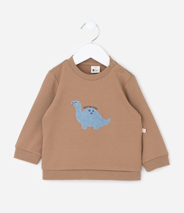 Saco Cerrado con Bordado de Dinosaurio - Talle 0 a 18 meses 1