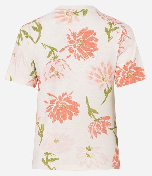 Blusa Slim en Algodón con Cuello Redondo y Estampado Floral 8
