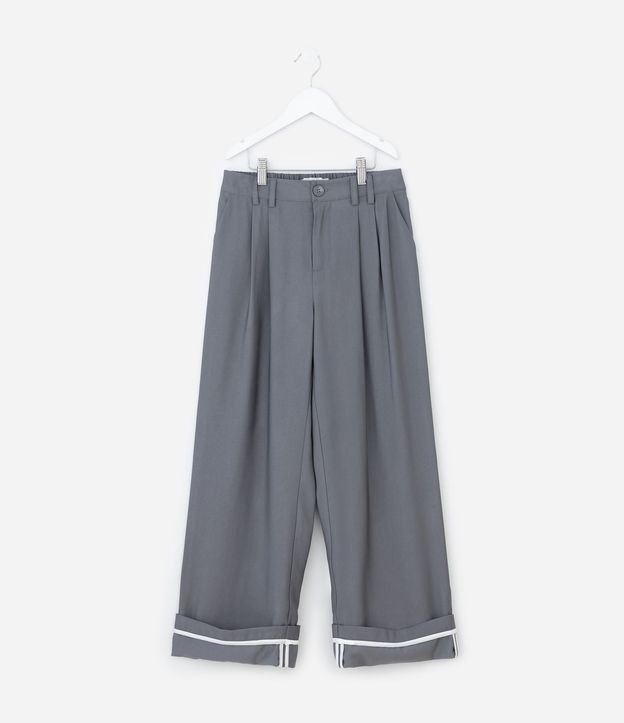 Pantalón Infantil Wide en Sastrería con Ruedo Plegado – Talle 5 a 14 años