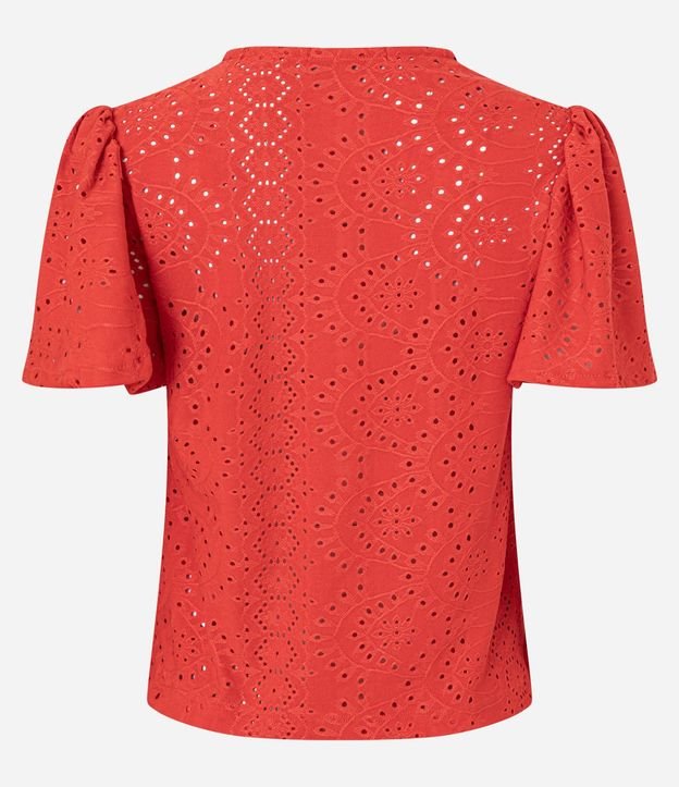 Blusa en Laise con Manga Abullonada y Bordado Cutout 8