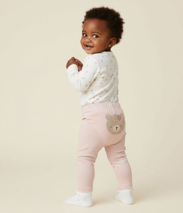 Conjunto Infantil Floral con Body y Pantalón Osito – Talle RN a 18 Meses