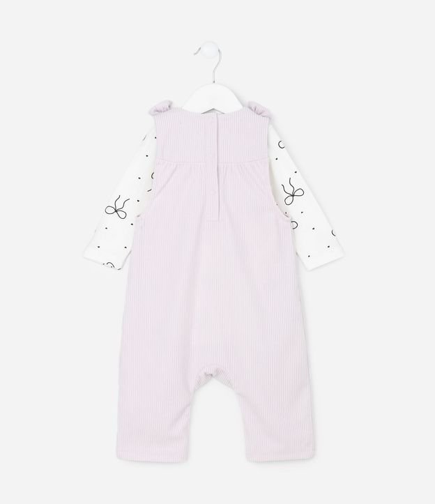 Conjunto Infantil Body y Peto en Coctel con Moñitas – Talle 0 a 18 Meses 3