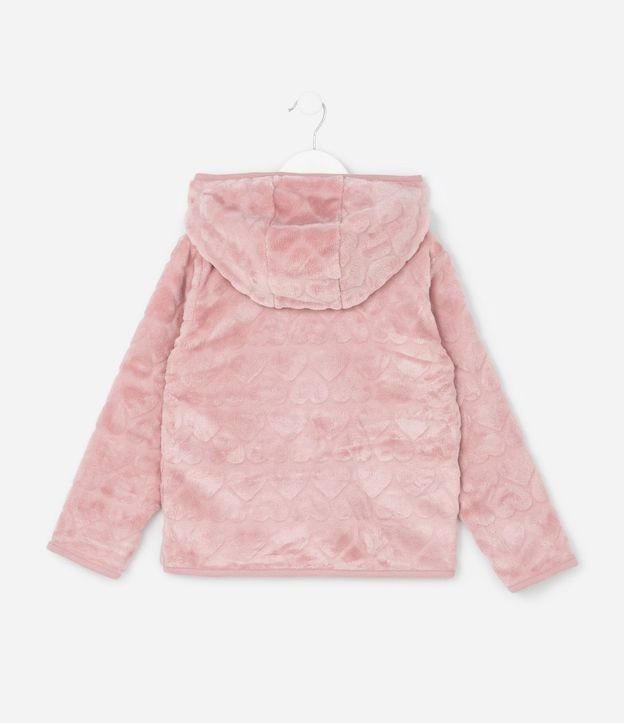 Campera Infantil en Fleece con Capucha y Relieve de Corazones – Talle 5 a 16 años 3