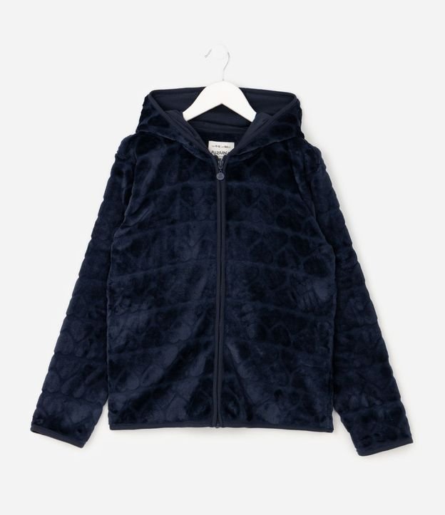 Campera Infantil en Fleece con Capucha y Relieve de Corazones – Talle 5 a 16 años 2