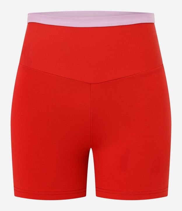Bermuda Crossfiteira Deportiva en Microfibra con Cintura Contrastante