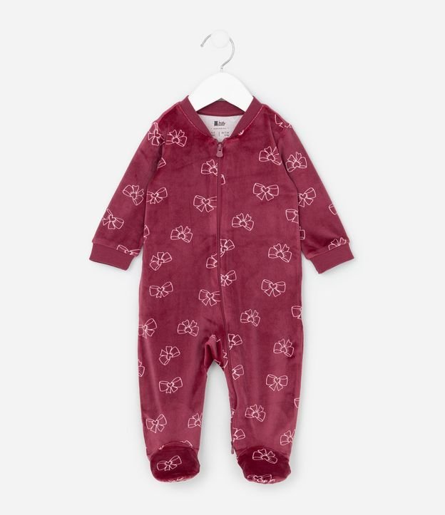Mono Infantil en Plush con Estampa de Lazos - Talle 0 a 18 meses 2