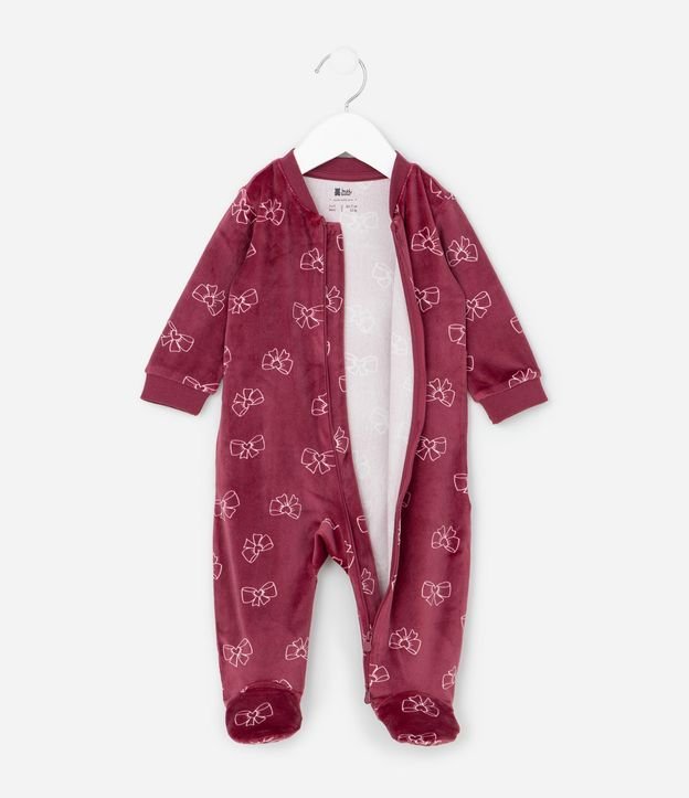 Mono Infantil en Plush con Estampa de Lazos - Talle 0 a 18 meses 3