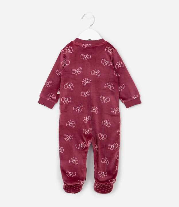 Mono Infantil en Plush con Estampa de Lazos - Talle 0 a 18 meses 4