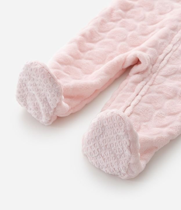Mono Largo en Fleece con Textura de Corazones - Talle RN a 18 meses 6