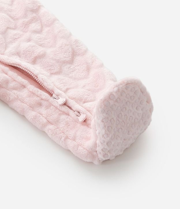 Mono Largo en Fleece con Textura de Corazones - Talle RN a 18 meses 8